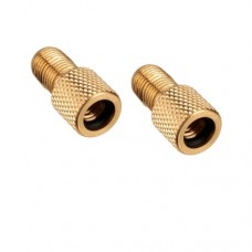 2 x BRASS ADAPTOR PRESTA TO SCHRADER BICYCLE VALVE CONVERTER