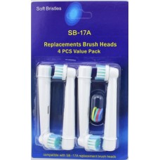 Soft Bristle Toothbrush replacement heads  for Oral B or Braun (4)